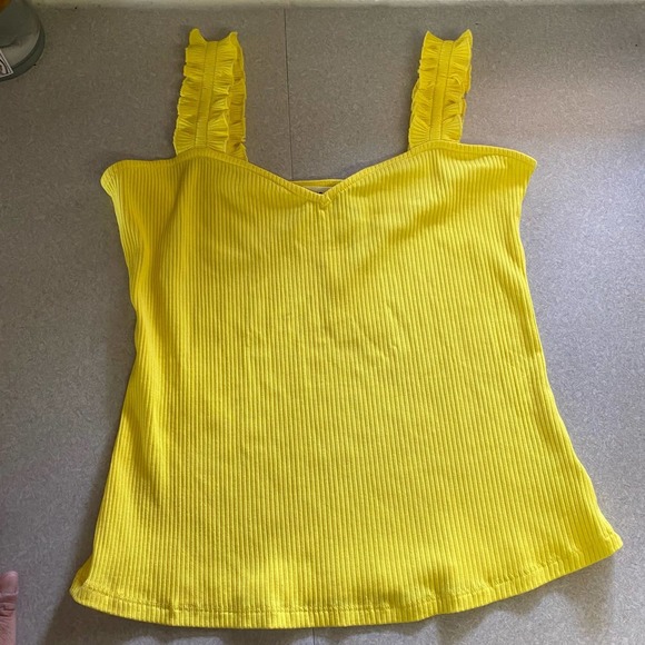 NEW Sugarlips High Roller Ruffle Strap Coastal Granola Rib Knit Tank - Picture 3 of 7